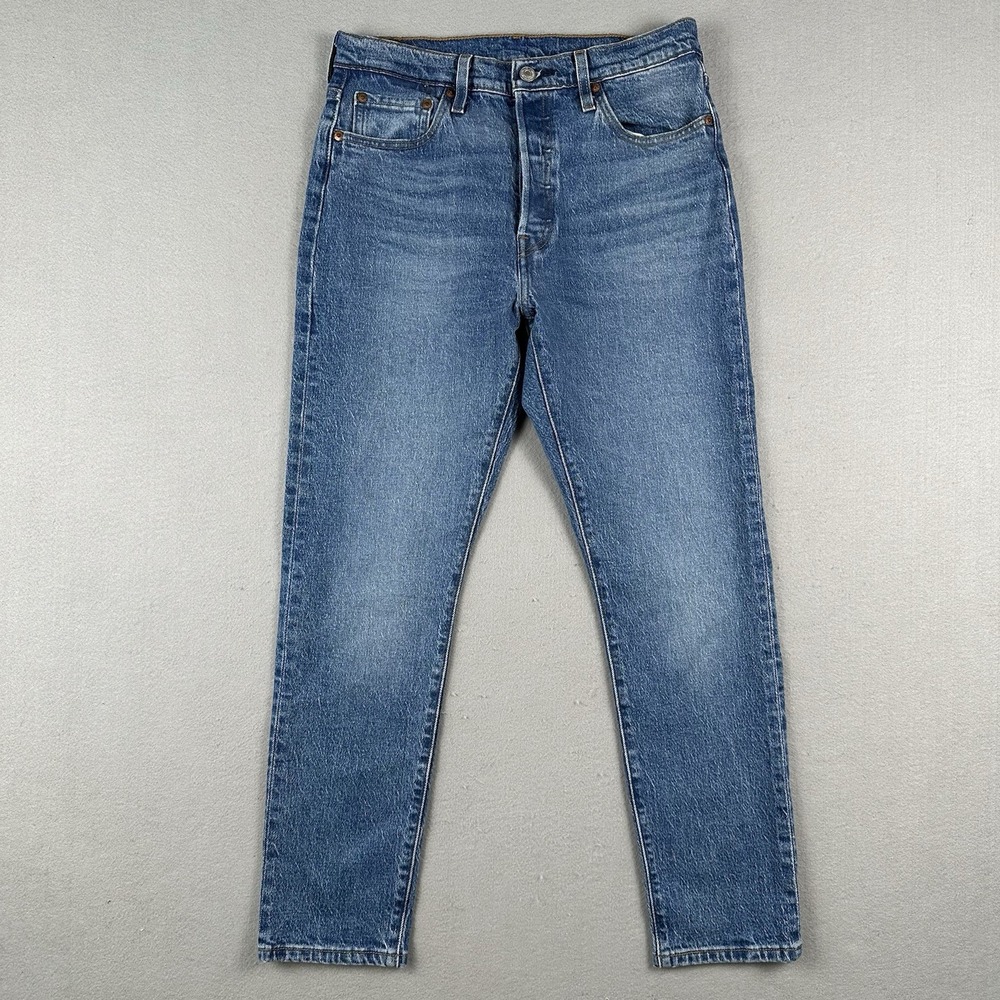 Levi's 501 Jeans Men's 29x28 Blue Denim Straight Leg Mid Rise Button Fly